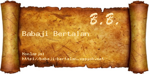 Babaji Bertalan névjegykártya